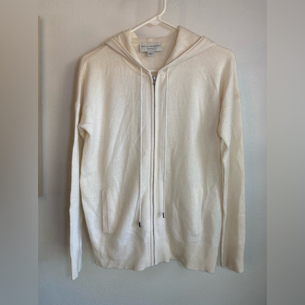 White and Warren Cashmere Zip Hoodie -S - Picture 8 of 16